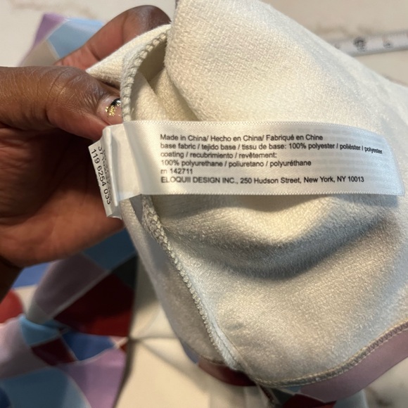 Eloquii Multicolor Diamond Pattern A-Line faux leather Skirt - Picture 8 of 8